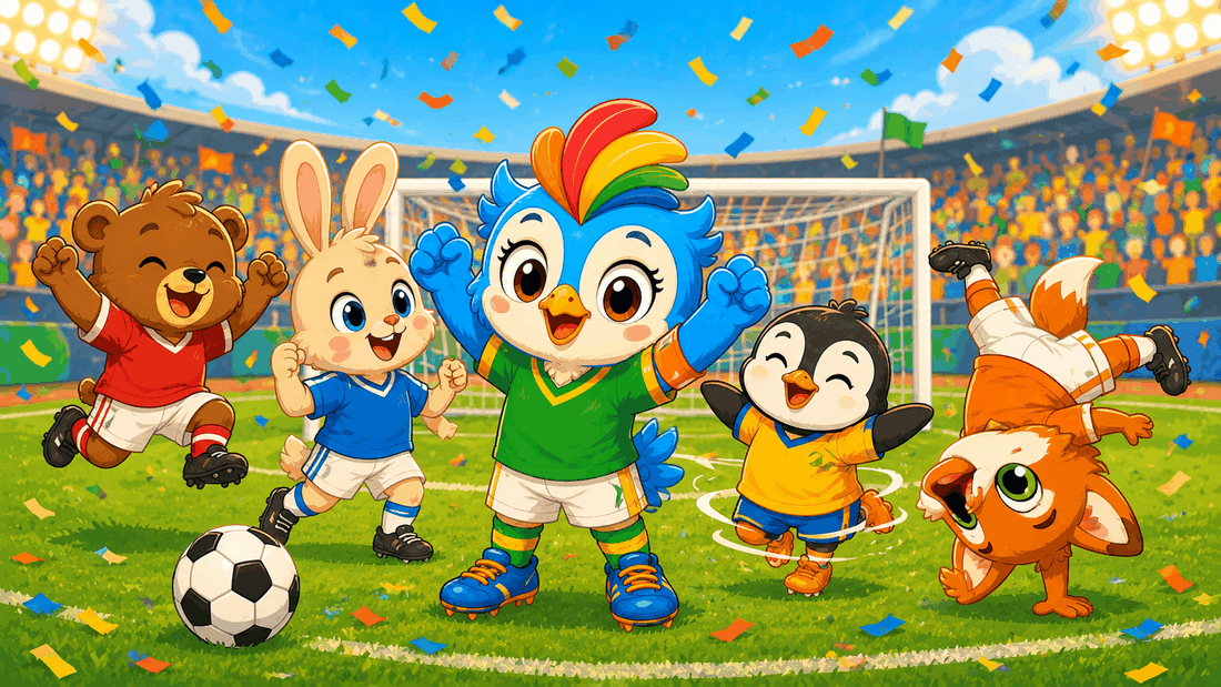 Cora comemorando com time de futebol — material pedagógico Brincar e Criar