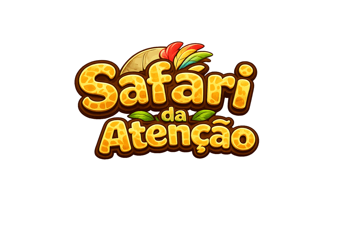 Safári da Atenção — caderno de atividades de foco com animais africanos